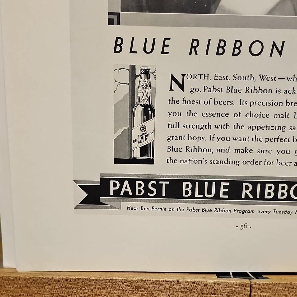 Vintage Pabst Blue Ribbon Beer Advertisement 1934 - Duesenberg Ad - Picture 6 of 11
